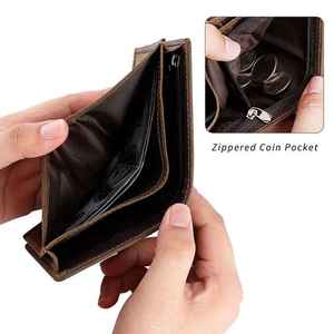 Cartera Inteligente Multifuncional, Nuevo Diseño, Cuero Genuino, Cierre de Cremallera y Botón, Ligera, Cartera de Cuero para Hombre Más Demandada - Product Image 2