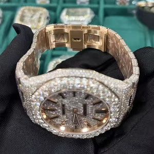 High Quality Customized Men's Iced Moissanite Diamond <b>Watch</b> VVS Date Display 18mm Band Luxury Hip Hop Style Limited Edition - Product Image 3