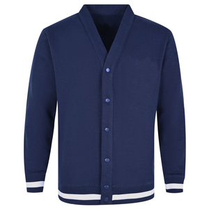 Cardigan décontracté à col en V, coupe ajustée, en laine polaire, brodé, pour les sororités et les fraternités universitaires, chaud, épais, avec boutons décoratifs - Product Image 1