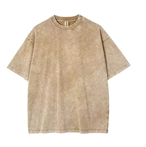 T-shirt personnalisé surdimensionné 100% coton pour hommes Vintage lourd lavage à l'acide imprimé respirant Jersey 300 grammes tissu en gros - Product Image 2