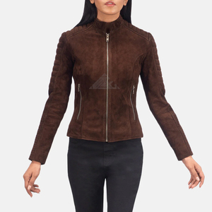 Vestes en cuir de motard pour femmes à la mode Logo personnalisé vêtements d'extérieur élégants de haute qualité pour l'hiver et l'automne vêtements de mode pour femmes - Product Image 6