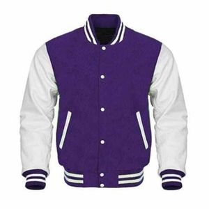 Chaqueta de béisbol de lana personalizada de la universidad para hombres Invierno Casual Varsity Bomber Stand Collar Chenille Bordado Parches Puttons - Product Image 2