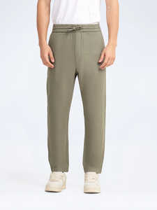 ผู้ผลิตเสื้อผ้าสตรีทแวร์ขายส่ง ฤดูใบไม้ร่วง ฤดูหนาว กางเกงจ็อกเกอร์ผ้าแคนวาสเนื้อหนาปานกลาง ขอบขาจั๊มพ์ รูดเชือกผูกเอว สไตล์ไฮสตรีท สำหรับผู้ชาย - Product Image 4