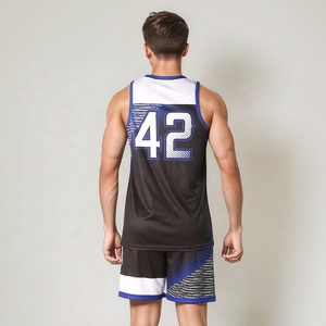 Maillot de basket-ball d'été personnalisé de haute qualité, respirant, grande taille, antibactérien, impression numérique, 100% polyester, sans manches - Product Image 3