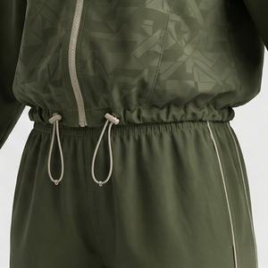 Conjuntos Deportivos de Invierno para Mujer, Chaqueta Cortavientos con Capucha, Cierre Frontal con Cremallera, Cintura Elástica, Alta Calidad, Resistentes al Viento, para Gimnasio - Product Image 5