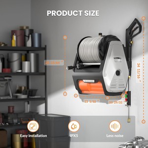Factory Sale Giraffe <b>Tools</b> Max 3700PSI Electric <b>Power</b> Pressure Washer 100FT Hose Wall Mounted - Product Image 2