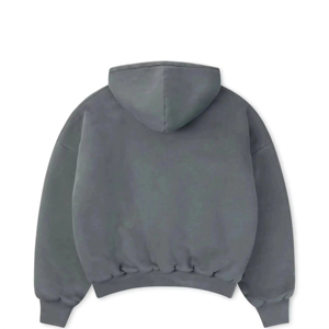 Custom <b>Mens</b> Charcoal <b>Grey</b> Oversized <b>Hoodie</b> Heavyweight Fleece <b>Plain</b> Pullover Blank Streetwear Drop Shoulder <b>Hoodie</b> - Product Image 5