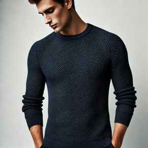 Pull à col rond en jacquard pour homme, personnalisé, OEM ODM, automne, dessin animé, 100% alpaga, logo avant, noir - Product Image 5