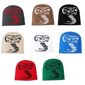 100% acrílico invierno corto tejido puño gorro alta calidad logotipo personalizado Swag gorros 3D bordado liso teñido impresión viaje - Product Image 1