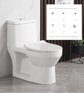 Nhà Máy Bán buôn inodoros hiện đại vuông nhà vệ sinh gốm siphonic một mảnh nhà vệ sinh bẫy nước Closet cho phòng tắm - Product Image 2