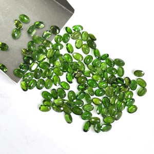 Pierres précieuses en vrac à facettes ovales en diopside de chrome vert naturel pour la fabrication de bijoux 3x5mm 4x6mm 5x7mm 6x8mm 7x9mm prix de gros - Product Image 2