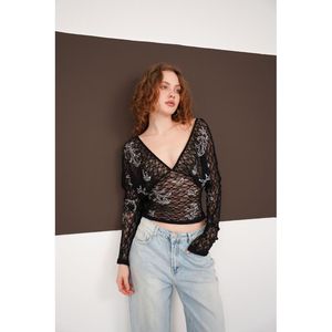 Blusa de Guipur con Cuello en V al por Mayor - [object Object] - Product Image 2