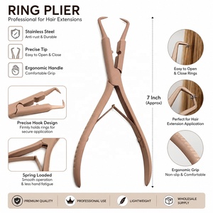 Pince à ouvrir les extensions capillaires en acier inoxydable durable et réutilisable de 7 pouces, outil d'ouverture de anneaux pour micro-anneaux et nano-perles, pour usage domestique - Product Image 1