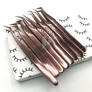 แหนบขนตาสแตนเลสสีโรสโกลด์ที่แยกได้อย่างแม่นยำส่วนขยายของพัดลมขนาดใหญ่สั่งทำได้ - Product Image 3