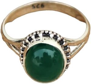 Women's <b>Ring</b> Natural Green Onyx Gemstone December Birthstone <b>Dainty</b> Minimal Christmas Handmade Jewelry 925 Sterling Silver <b>Ring</b> - Product Image 1