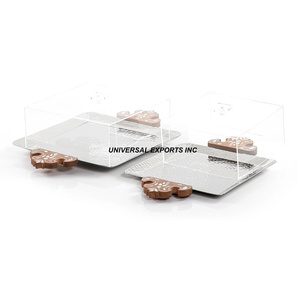 Luxury Set Of Two <b>Chocolate</b> Tray Gold Finished Handmade <b>Chocolate</b> Platter Latest Collection Decorative <b>Chocolate</b> Tray - Product Image 2