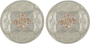 Handcrafted Classic round <b>Beaded</b> <b>Placemats</b> for Dining Table for Wedding Christmas & Family Gatherings Parties - Product Image 2