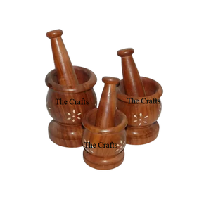 Fabuleux Design en bois Imam Dasta différentes formes ensemble de deux mortiers et pilon avec la plus grande qualité - Product Image 4