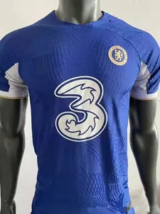 Custom Blank Sublimation Chelsea Football Uniform NK Jacquard Polyester Wicking Fabric For Football Soccer Jersey