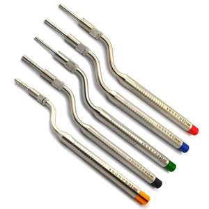 Ensemble de 5 pièces d'ostéotomes d'ascenseur de sinus d'implant dentaire incurvé concave Instruments en acier manuels certifiés CE classe I par SurgiRight - Product Image 1