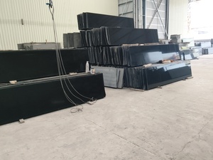Plaques de granit noir poli, flammé et martelé, personnalisées, épaisseurs 20, 30, <span class=keywords><strong>40</strong></span>, 50 mm, dalles de granit noir fusionné pour comptoir de salle de bain - Product Image 2
