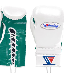 ถุงมือชกมวยหนังแท้สำหรับการแข่งขันชกมวยและ MMA ถุงมือแข่งแบบชนะสีขาวผลิตตามสั่ง - Product Image 4