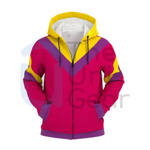 Vente en gros 100% coton Streetwear sweats à capuche décontracté extérieur veste d'hiver pour les couples avant Logo OEM Service disponible - Product Image 2