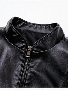 Custom Men's Fashion Calf Skin <b>Leather</b> Motorcycle Bomber <b>Jacket</b> Waterproof Streetwear Black Finished Processing - Product Image 4