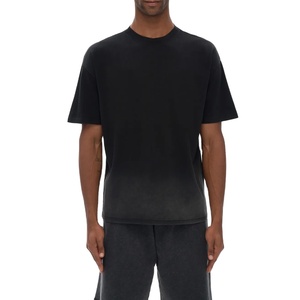 Camisetas Vintage con Gráficos Desgastados por el Sol, Camisetas Negras Estampadas de 250 g/m² para Hombre, Corte Holgado - Product Image 1