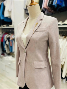 La chaqueta de lino para mujer afirma con confianza el temperamento hecho en Vietnam - Product Image 2