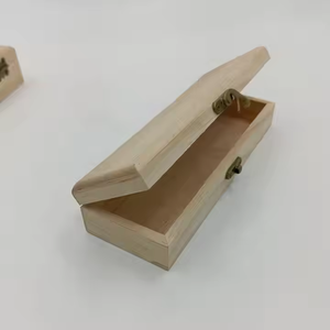 Caja de embalaje de joyería de madera rectangular personalizada para hacer regalos naturales y manualidades con deslizamiento de Crescent Crafts - Product Image 5