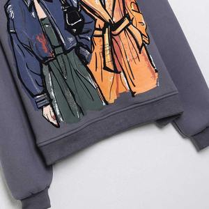 Femmes 2026 New Fashion Girl Print Wash Effect Sweatshirts Vintage O Neck Long Sleeve Female Pullovers Chic Tops - Product Image 3