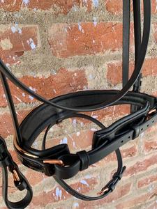 บังเหียนแบบมีสายรัดสำหรับจับช่อม้าสีโรสโกลด์พร้อมสายรัดสีโรสโกลด์2025ใหม่ - Product Image 3