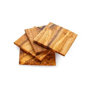 Lot de 4 sous-verres en bois d'acacia et marbre avec support en bois Bois naturel Fabriqué en Inde Tapis et tampons à très faible taux - Product Image 3