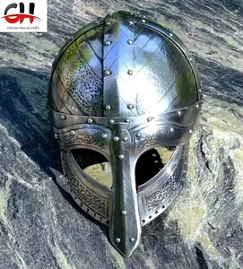 18GA SCA LARP中世纪HBOATS和硬化的NJORD NORMAN Viking头盔复制品。