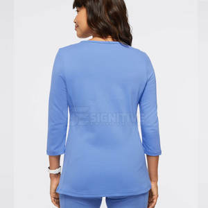 Venta al por mayor de uniformes médicos unisex Trajes médicos de enfermera impresos Spandex Material OEM Servicio de hospital diseñado para conjuntos médicos de punto - Product Image 4