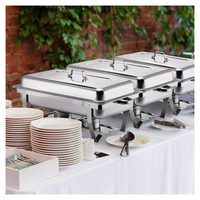 Plat à chafing personnalisé en cuivre et acier inoxydable, ensemble de buffet, chauffe-plats, pot à gaz 8L pour restaurant, hôtel, cuisine, traiteur, événement