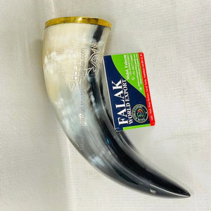 Buey vikingo estilo moderno genuino búfalo bebiendo cuerno ecológico whisky hidromiel tazas de cerveza de Falak World Export - Product Image 1