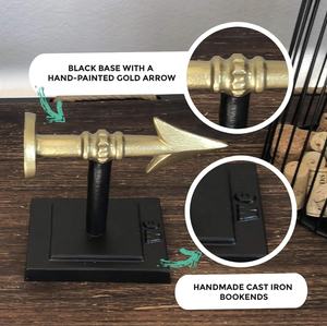 Sujetalibros grande personalizable de aleación de aluminio dorado, paquete de estantería estilo granja decorativa pesada con Material de Metal de logotipo único - Product Image 4