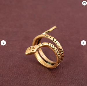 Gothic <b>Snake</b> Brass Wrap 18k <b>Gold</b> Plated Serpent Open Wholesale <b>Ring</b> for women - Product Image 4