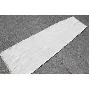 Vintage Turkish Rug, 2.2x7.6 ft <b>Runner</b> Rug, White <b>Green</b> Bordered Rug - Product Image 2
