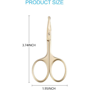 3.75 "petits ciseaux de sécurité pour les poils du nez lame incurvée avec pointe arrondie en acier inoxydable pour les ciseaux de toilettage du nez - Product Image 2
