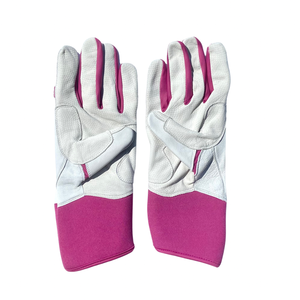 <b>White</b> & Pink Color Combo <b>Long</b> Cuff Leather Batting <b>Gloves</b> New Leather Batting <b>Gloves</b> - Product Image 2