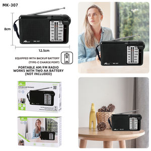 Digitalome MK-307 Portable Mini Pocket <b>Radio</b> Multi-Band AM FM Adjustable Frequencies Display 2AA Battery <b>Clock</b> Popular Mini - Product Image 3