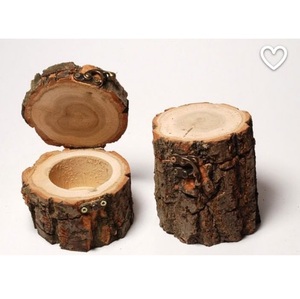 Support de bougie en bois massif brun naturel de qualité supérieure fait à la main pour mariage, fête de Noël, décoration de la maison, prix bas - Product Image 4