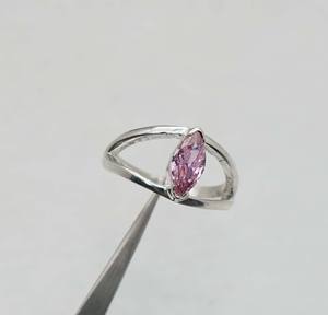 925 Argent Sterling Mois de Novembre Pierre de Naissance Topaze Rose avec Lunette Réglage Marquise Forme Oeil Anneau - Product Image 4