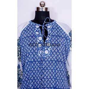 Vestido Formal Elegante de Manga Larga de Algodón con Estampado Floral y Botones, Transpirable, Lavable y Ecológico, Hecho a Mano para Mujer - Product Image 4