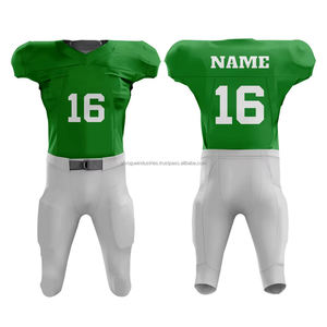 Uniformes de Fútbol Americano Personalizados al por Mayor, Sublimados, de Poliéster de 280g, Uniformes de Equipo de Manga Corta, Transpirables, con Bolsillos, Personalizados - Product Image 1