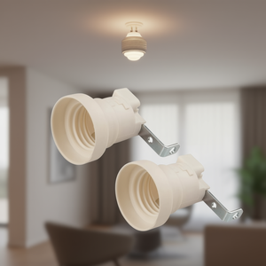 Juego de Portalámparas E27 Color Marfil, 2 Piezas, PP0480, Base Elegante para sus Lámparas - Product Image 3