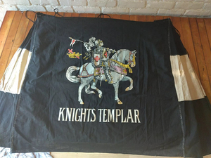 Hiệp sĩ Templar cổ masonic freemasonry cổ điển hiếm Cờ đen biểu ngữ thêu chất lượng hàng đầu 2025 thêu Mason biểu ngữ - Product Image 6